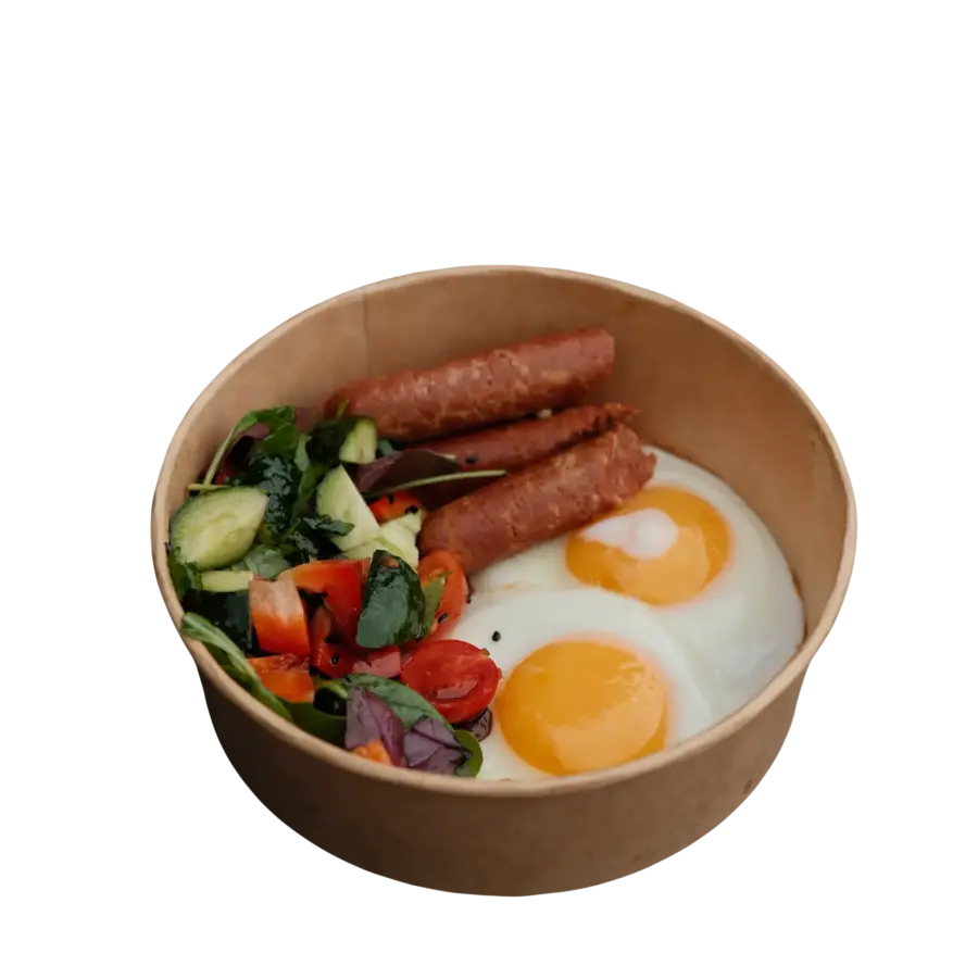 Яєчня з веганськими ковбасками