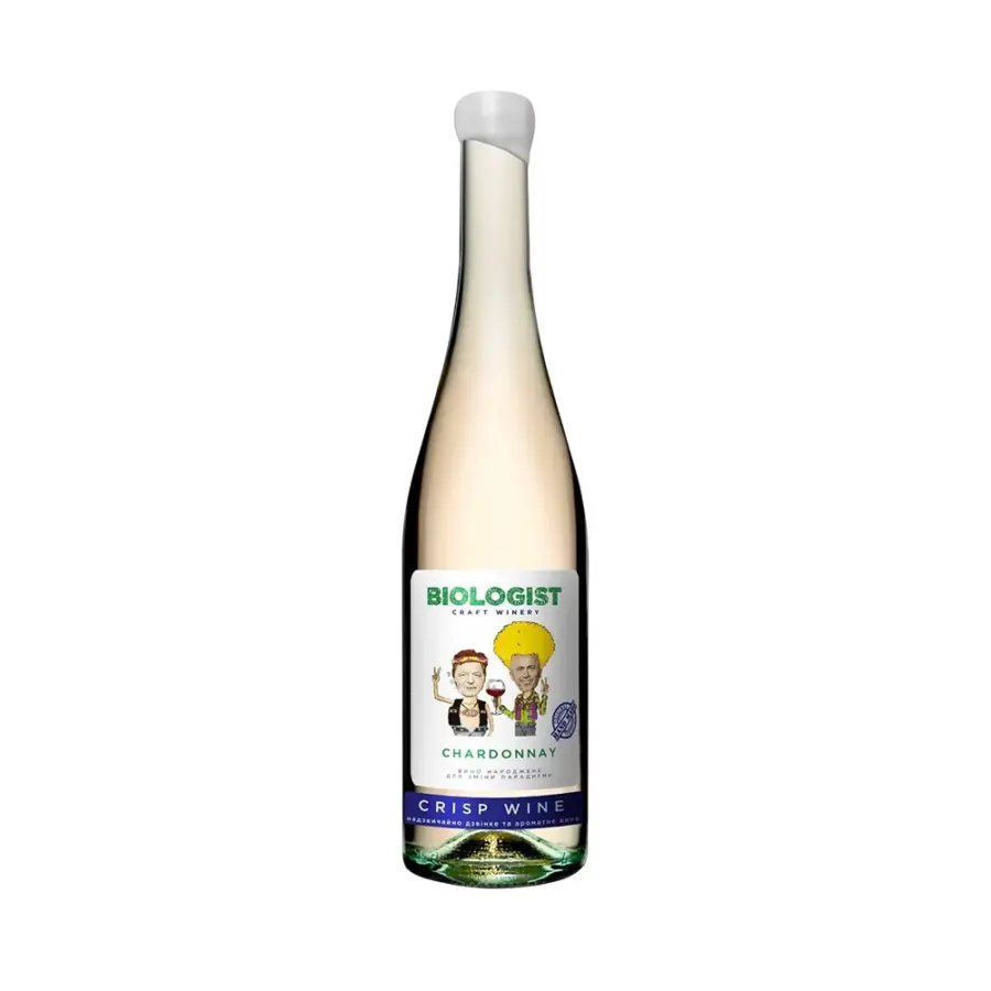 Вино Biologist Chardonnay crisp wine біле сухе 0.75 л 12%