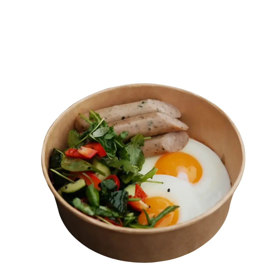 Яєчня з курячими ковбасками